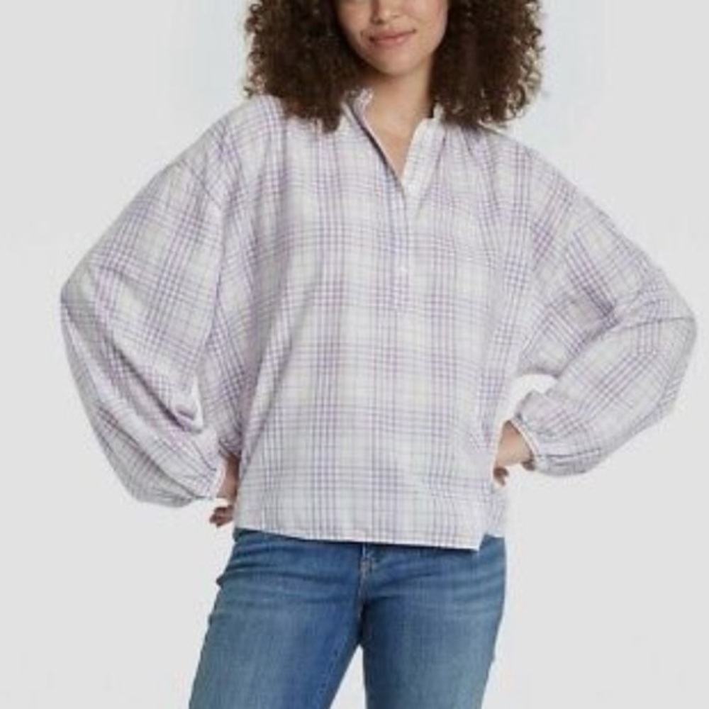 Universal Thread Women's Balloon Long Sleeve Poet Top - Purple‎